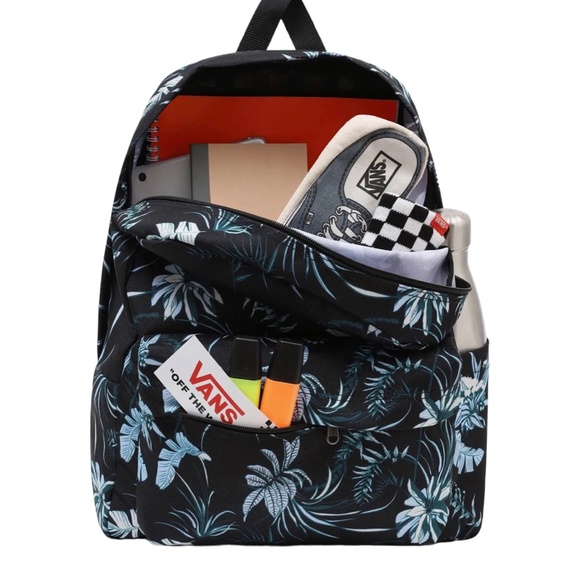 🎒SCHOOL SALE🎒Vans Old Skool H2O Backpack Black Flower Laptop Bag VN0A5E2S0ZB - Picture 6 of 10